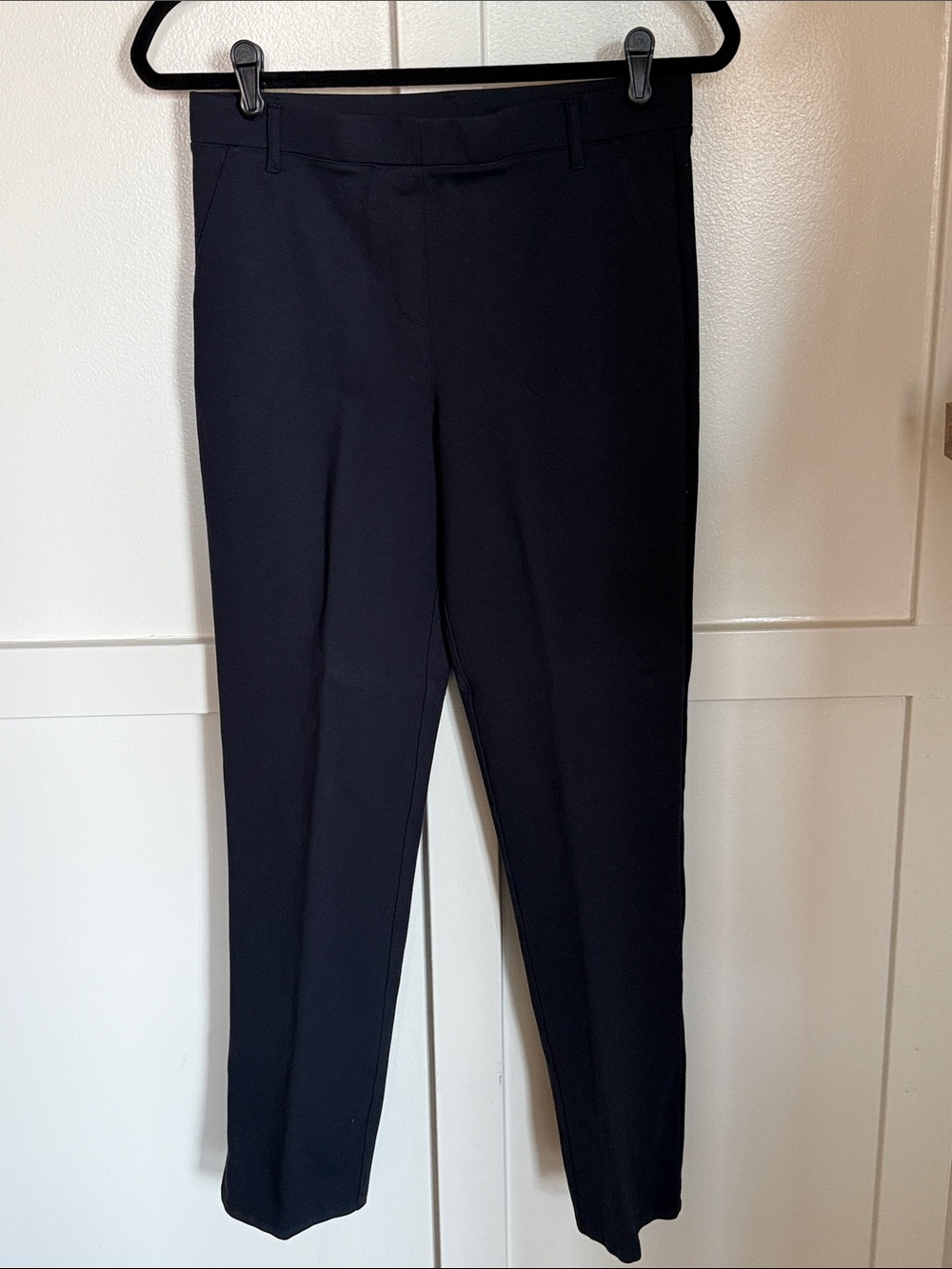 Quince Navy Cropped Tapered Ponte Pants